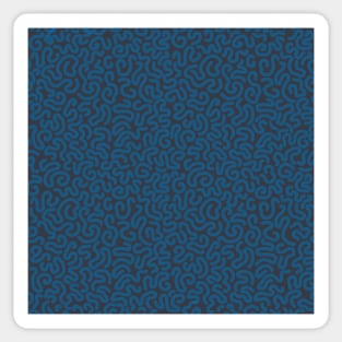 Pattern of dark blue worm lines Sticker